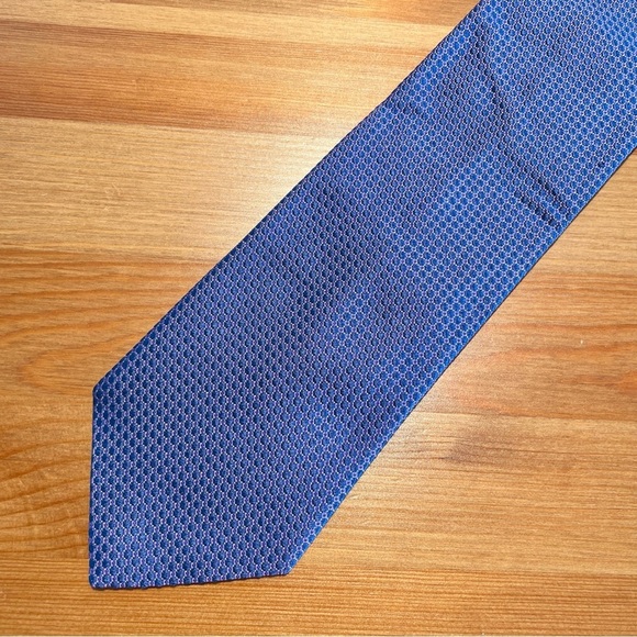 ETON Men's Geometric 100% Silk Tie Blue Purple Career to Cocktails Rich Luster - Picture 6 of 13